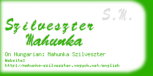 szilveszter mahunka business card